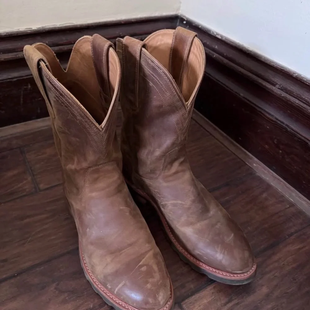 Tecovas Tan Leather Cowboy Boots - Picture 1 of 4